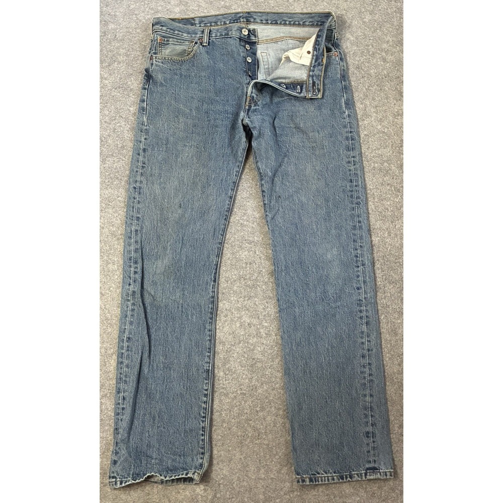 VTG Levis 501XX Button Fly Jeans 36x34 Straight Leg 2000s Distressed Denim Y2K